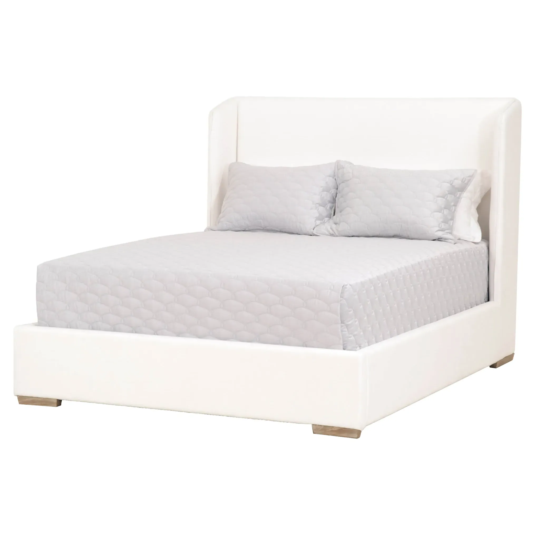 Sofia Queen Platform Bed - Pearl White, Oak image