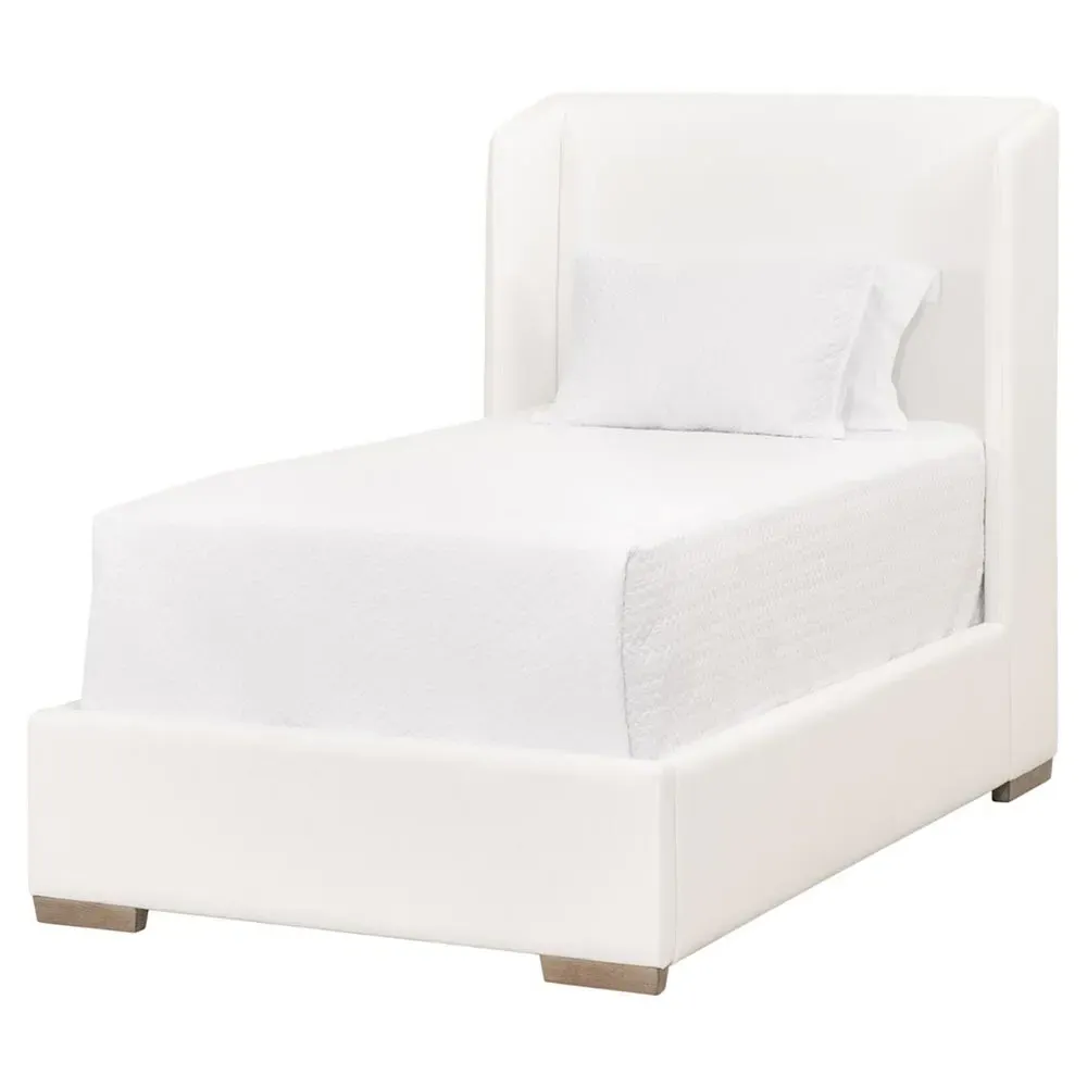 Sofia Twin Wingback Bed - White, Oak