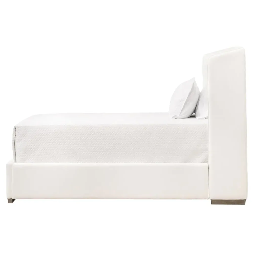 Sofia Twin Wingback Bed - White, Oak