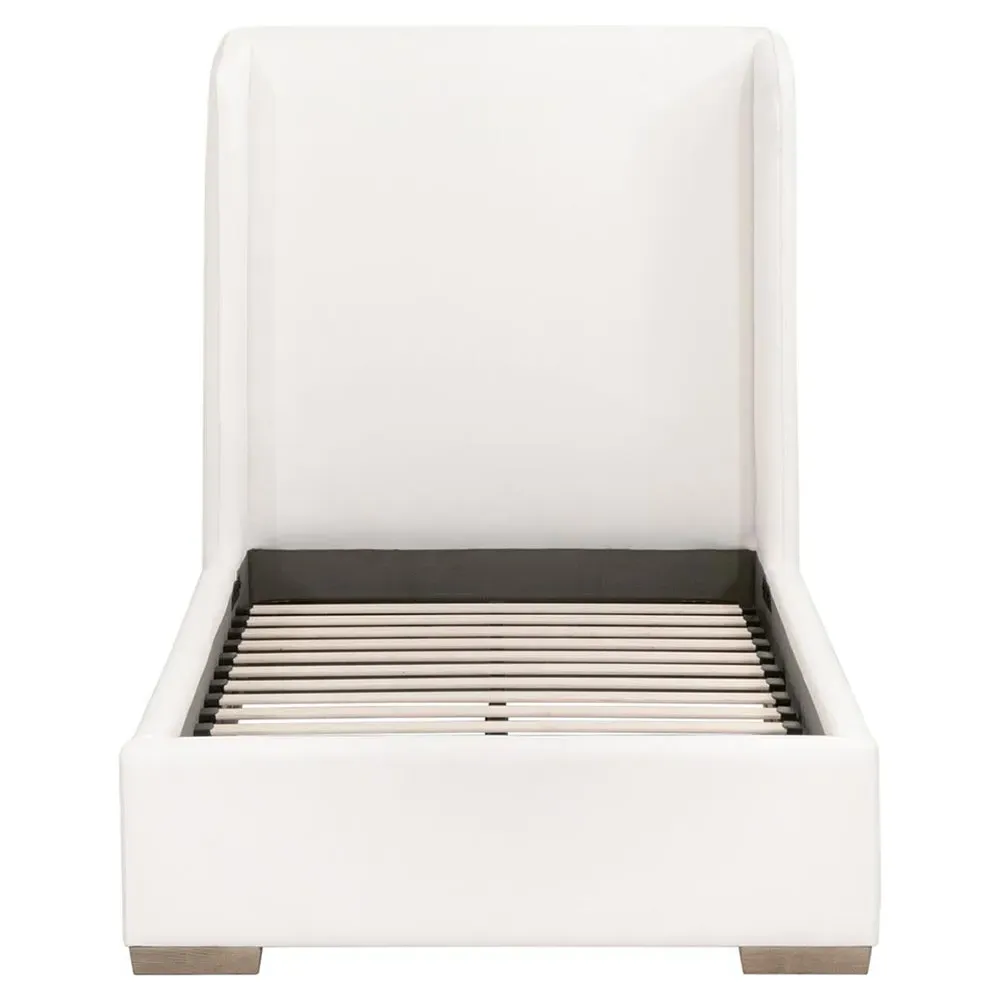 Sofia Twin Wingback Bed - White, Oak