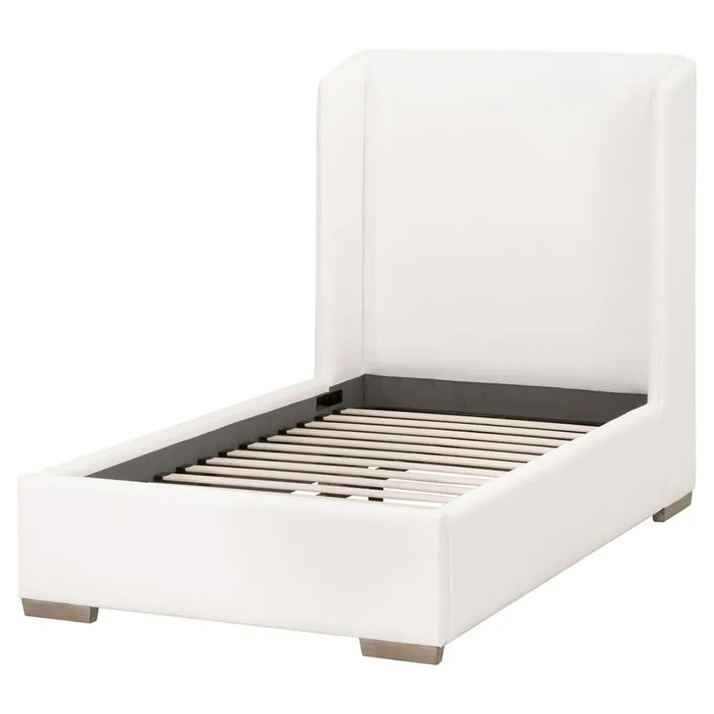 Sofia Twin Wingback Bed - White, Oak