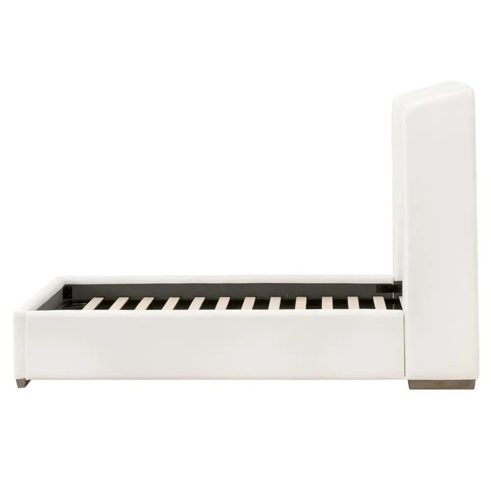 Sofia Twin Wingback Bed - White, Oak