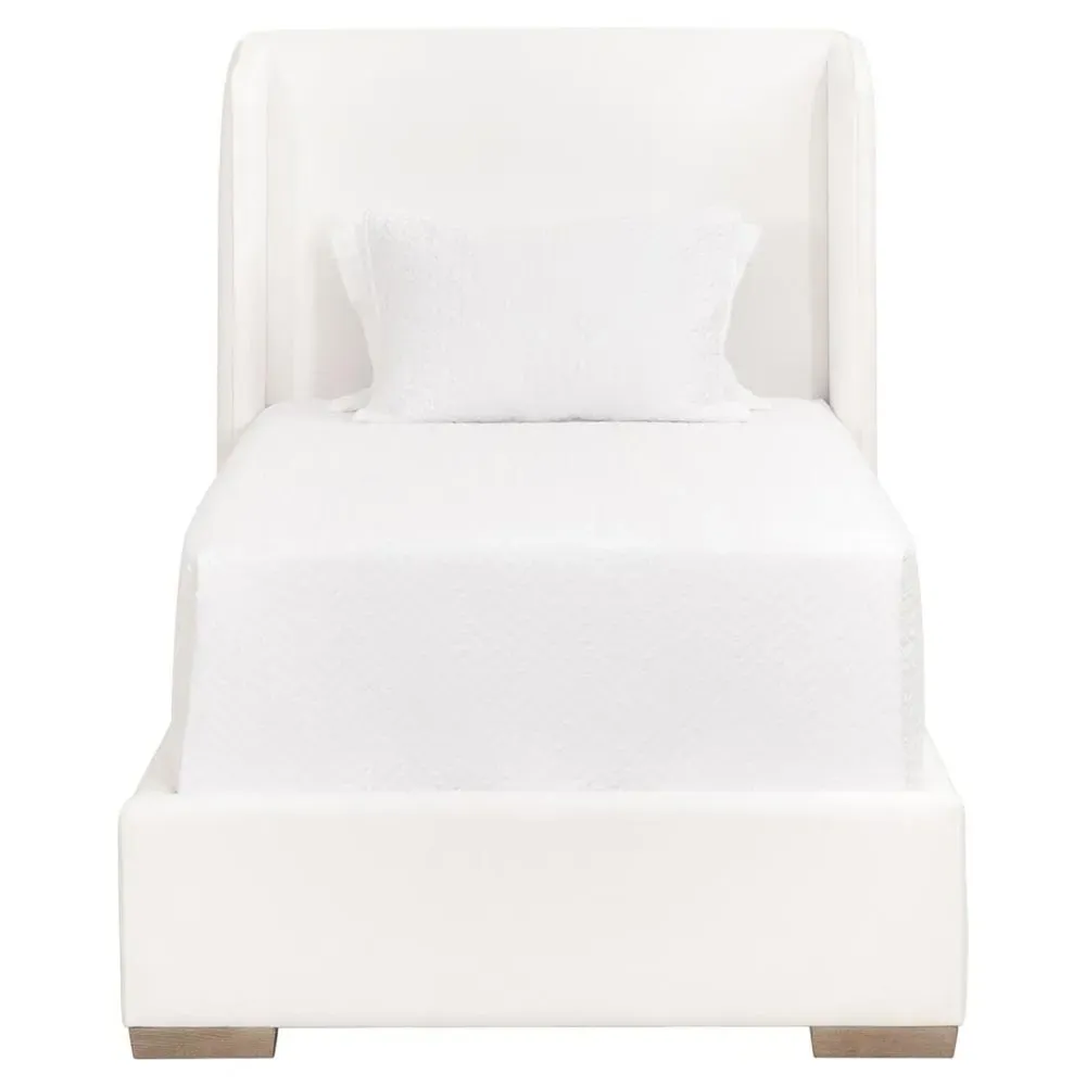 Sofia Twin Wingback Bed - White, Oak image