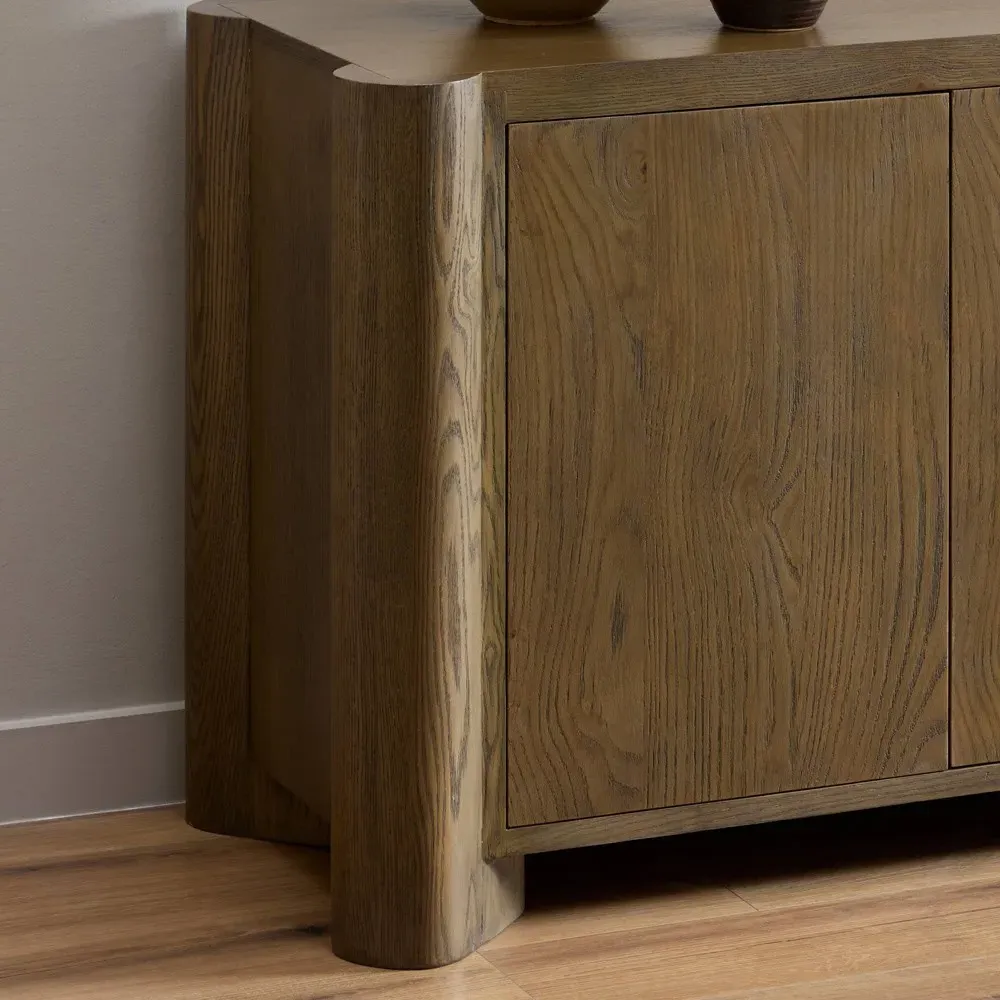 Soho Rustic Lodge Sideboard - Aged Brown, Oak