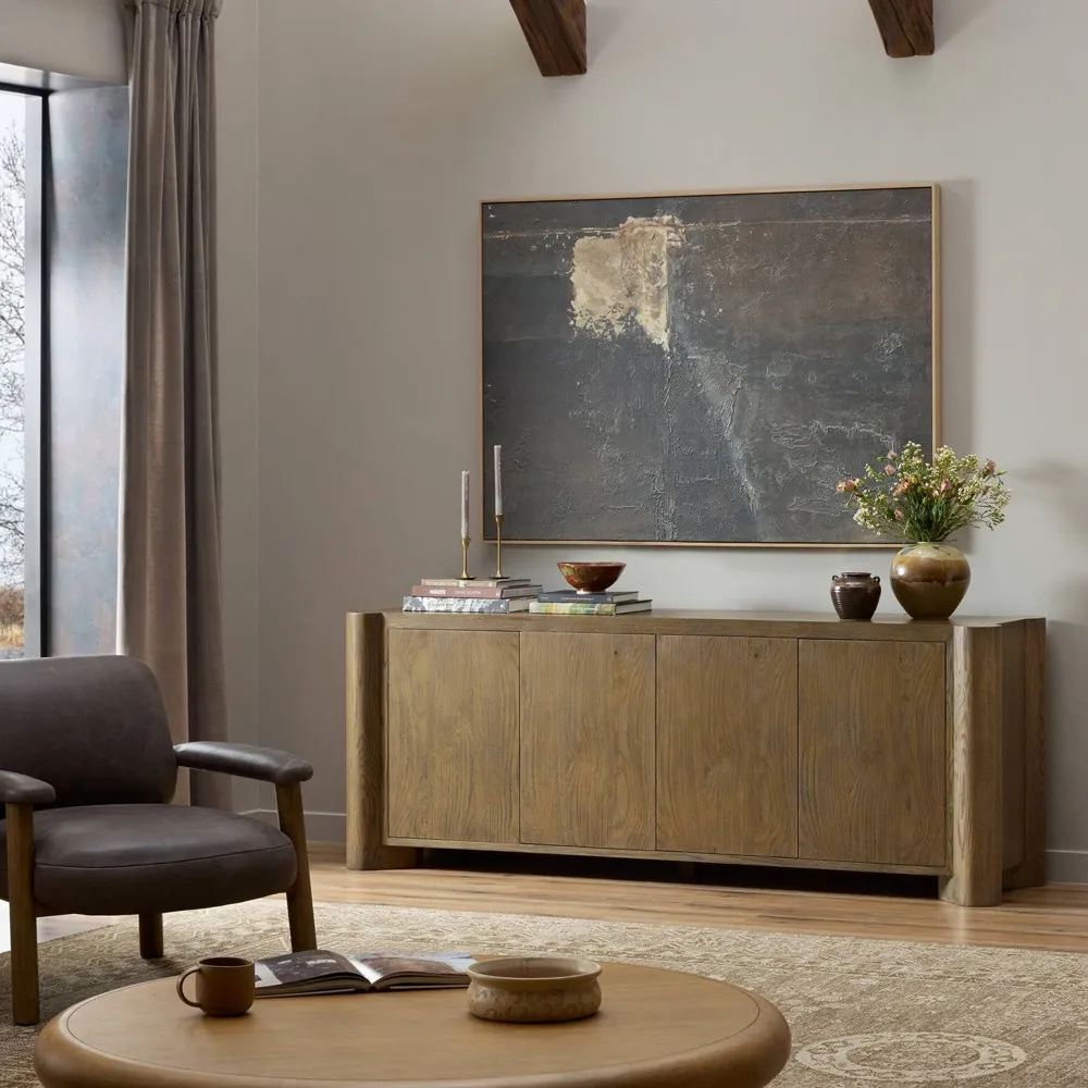 Soho Rustic Lodge Sideboard - Aged Brown, Oak