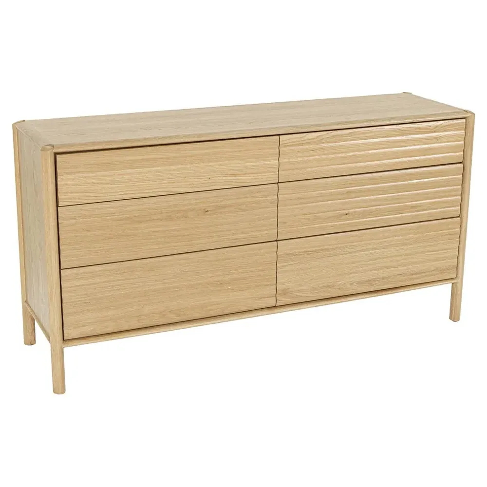 Sol Oak Wood Double Dresser - Brown