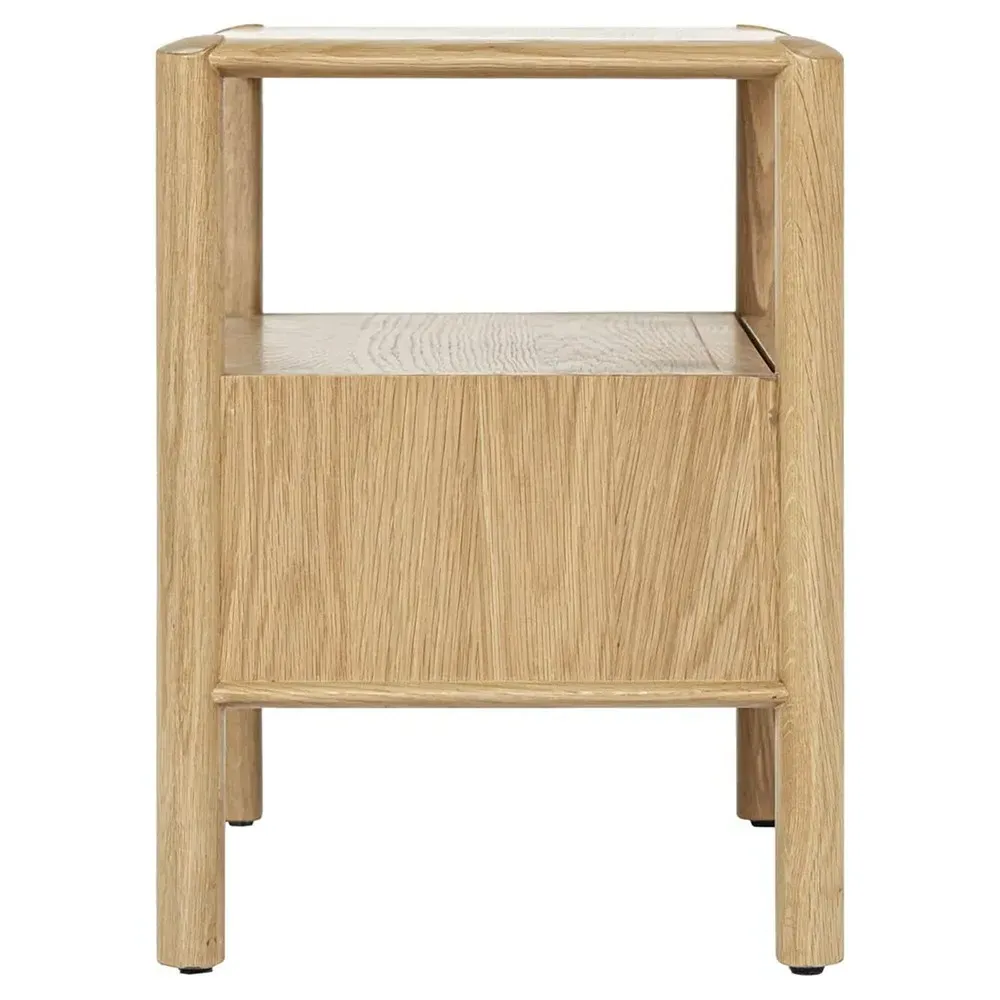 Sol Oak Wood Nightstand - Brown