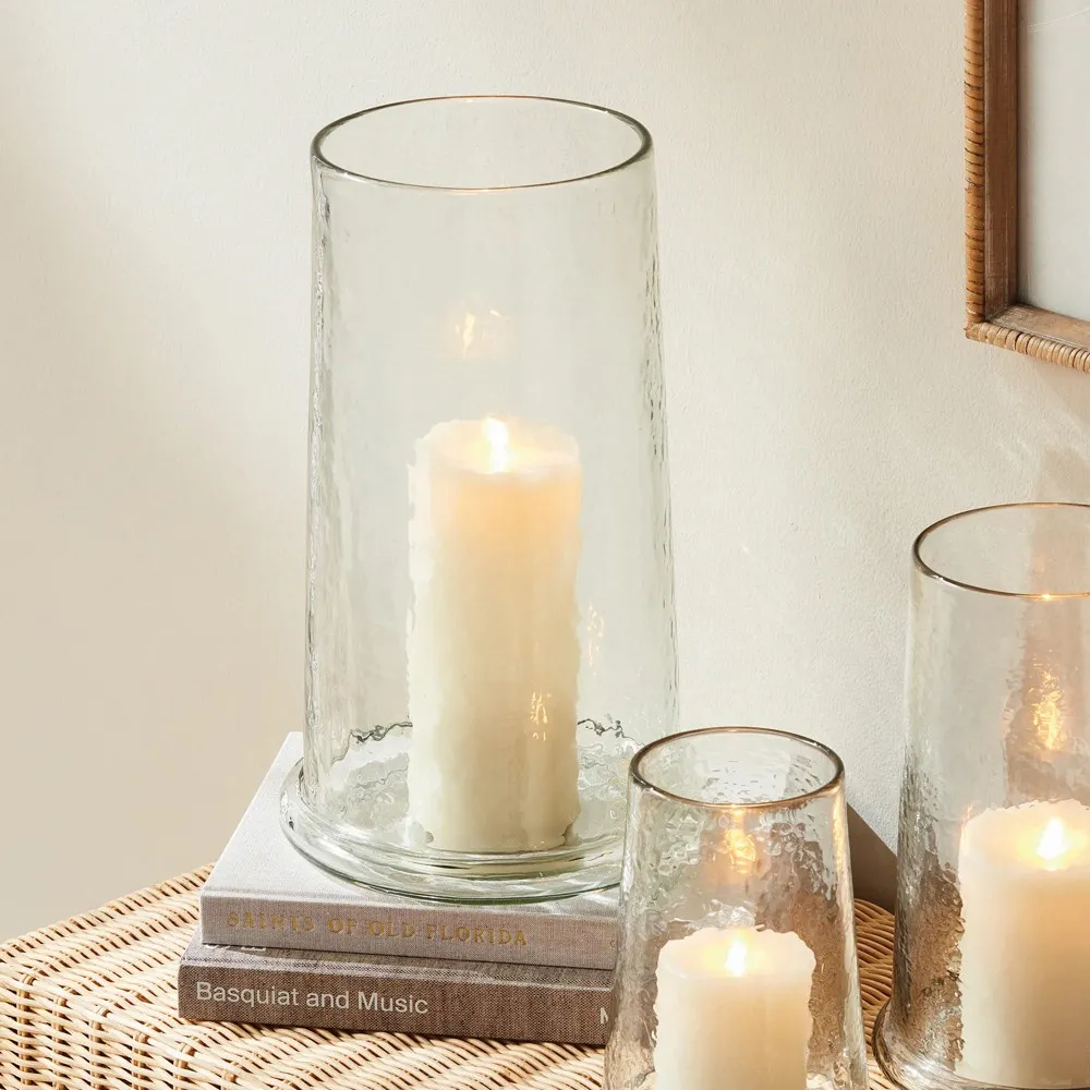 Solana Large Hurricane Candleholder - Clear, Glass