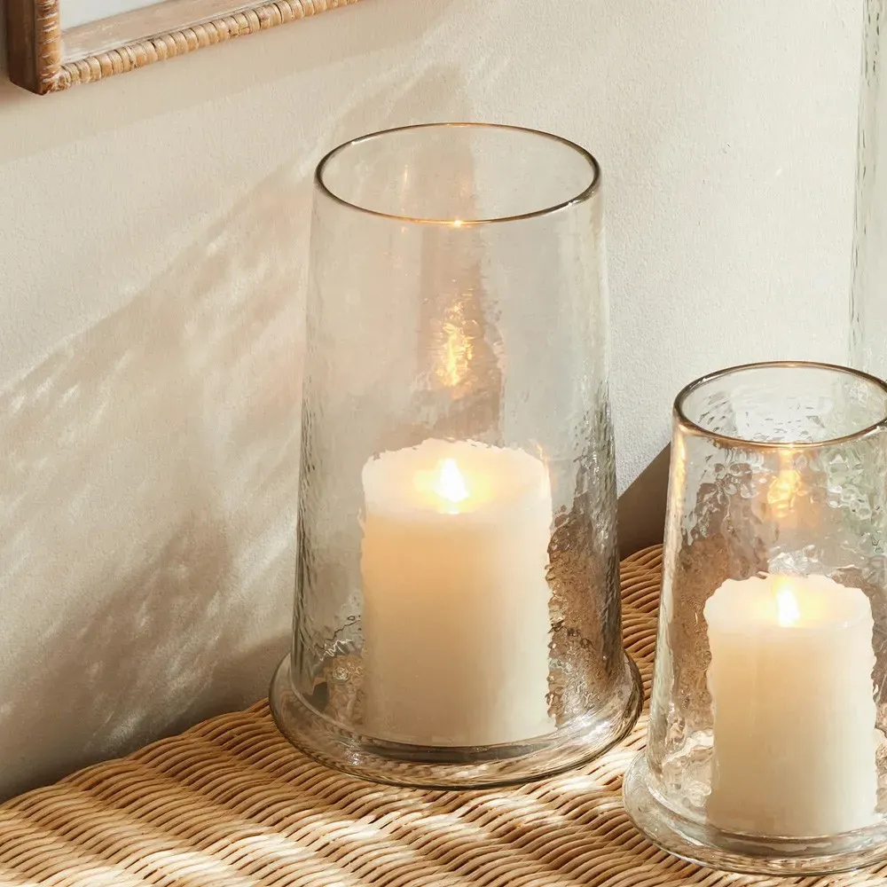 Solana Medium Hurricane Candleholder - Clear, Glass