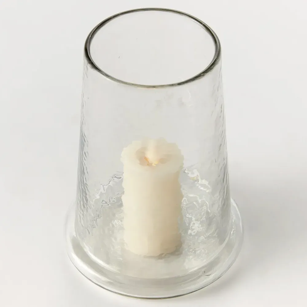 Solana Small Hurricane Candleholder - Clear, Glass
