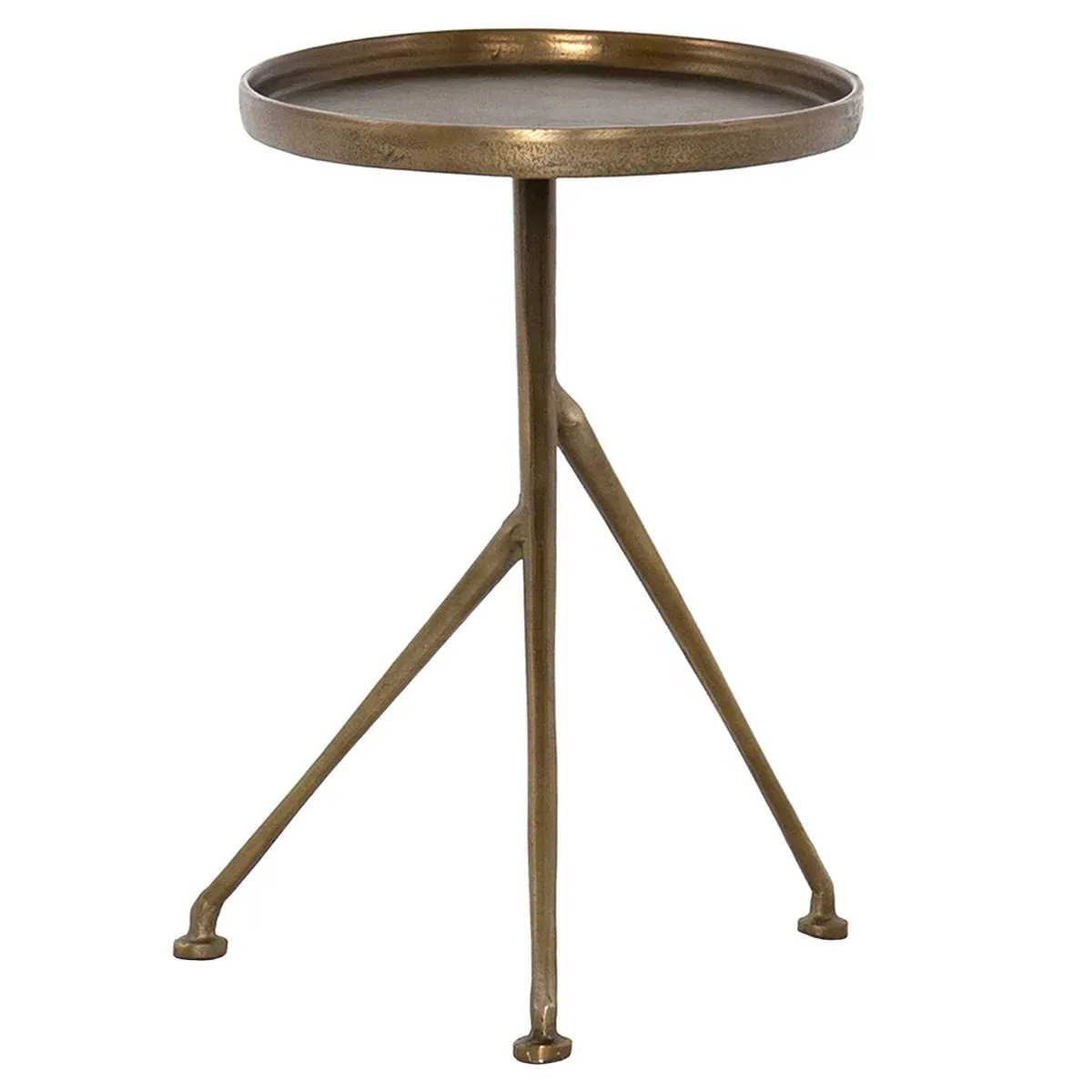 Soledad Oval Side Table Tripod Base - Antique Brass, Aluminum image