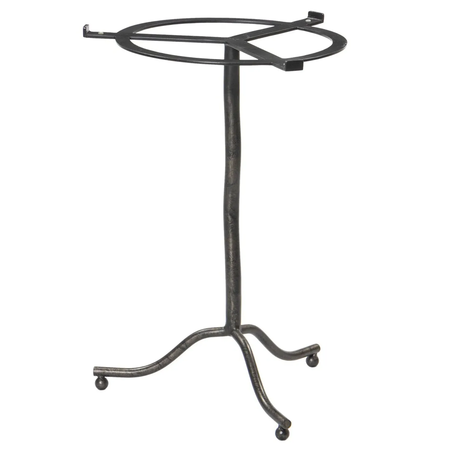 Soleil Round Pedestal End Table - Green Marble, Black Iron