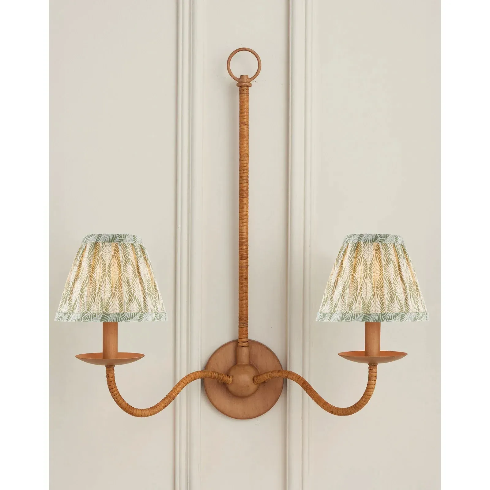 Soleil Tapered Chandelier Shade - Green, Cotton