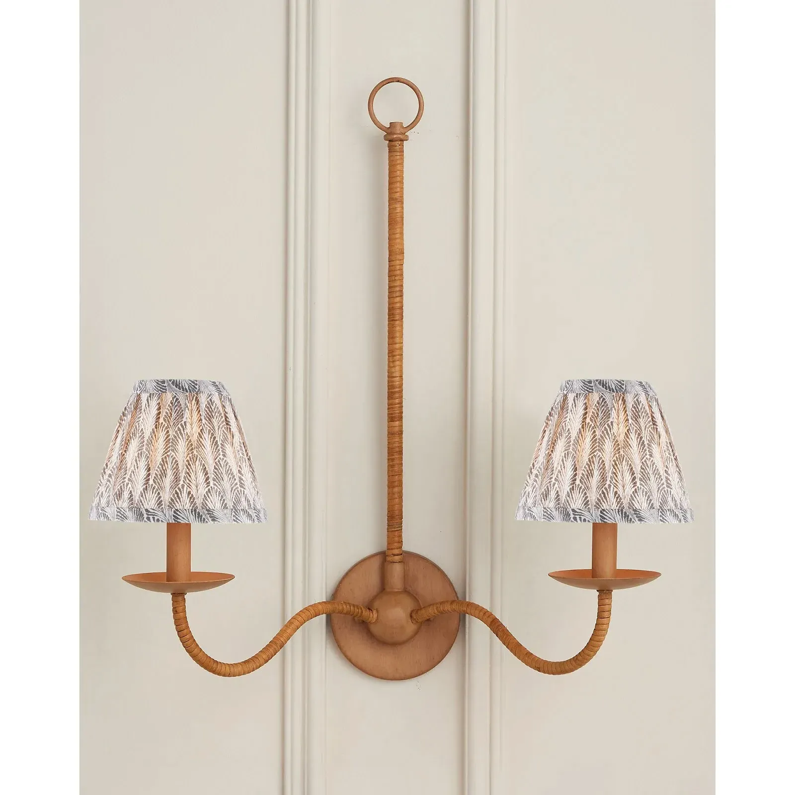 Soleil Tapered Chandelier Shade - Grey, Cotton