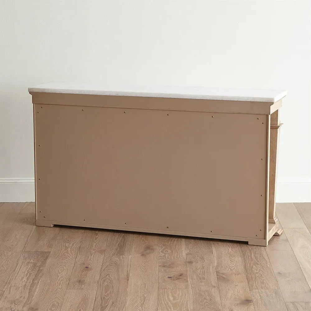 Solene Console Table with Mirror - White, Marble