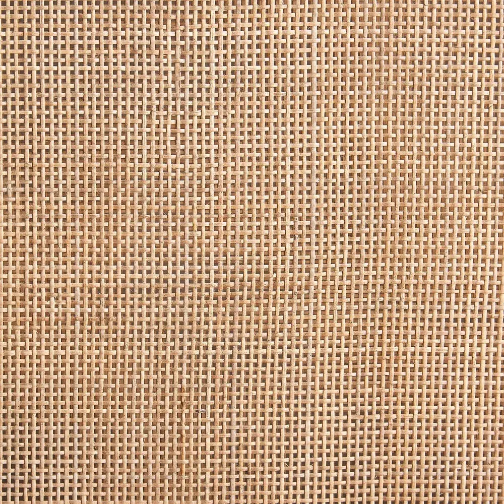 Solene King Size Bed with Woven Cane - Beige, Oak