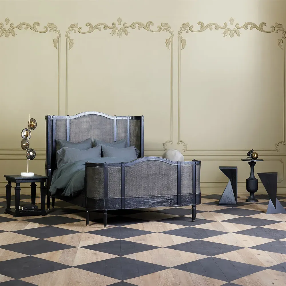 Solene Side Table - Black, Marble Oak