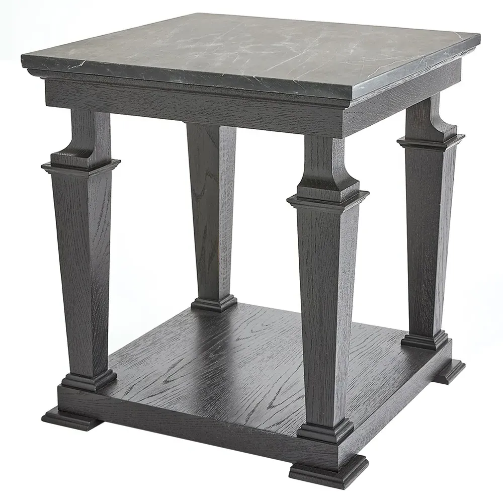 Solene Side Table - Black, Marble Oak image