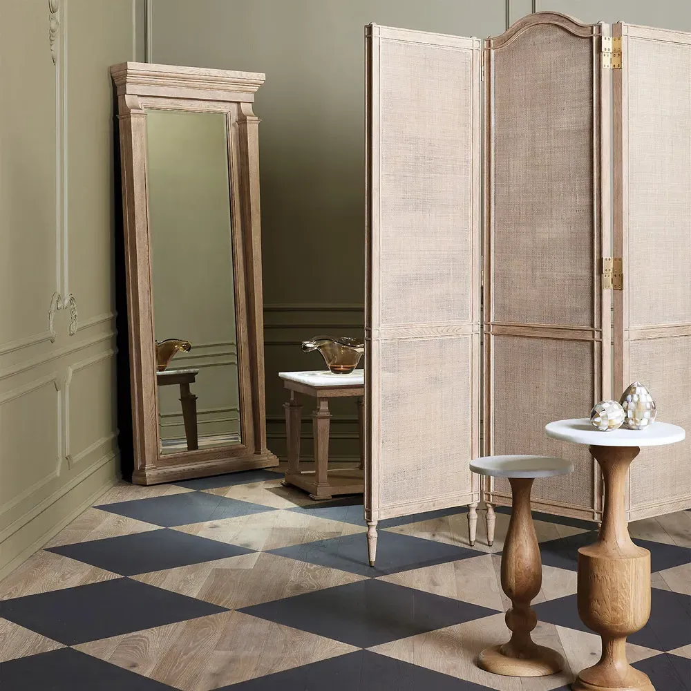 Solene Side Table - White, Marble Oak