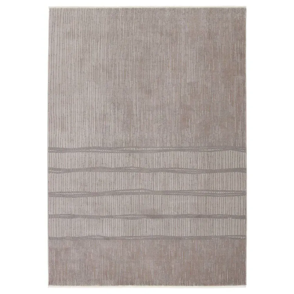 Solomon Patterned Rug - Taupe, Polyester Viscose