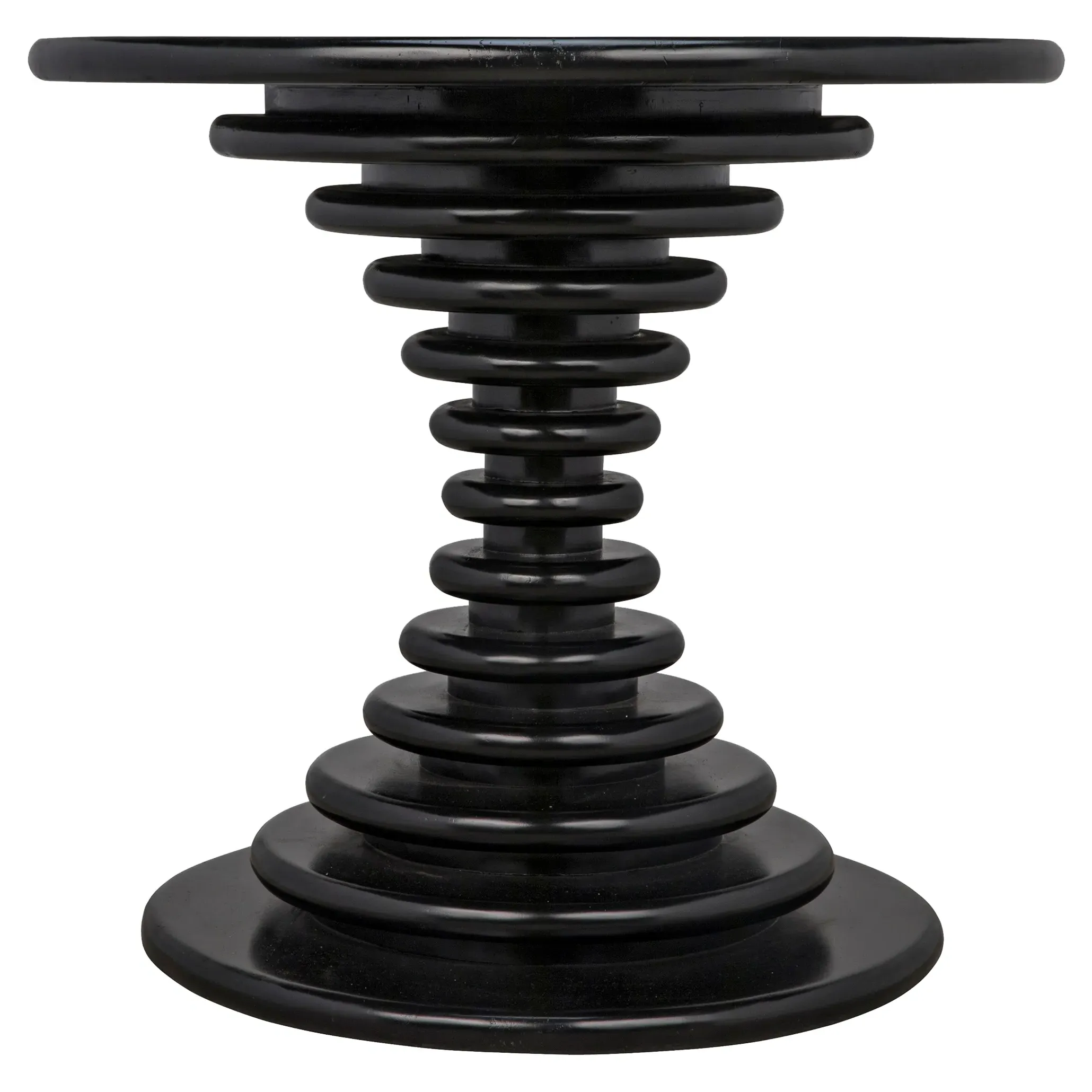 Solomon Round Side Table - Black, Wood
