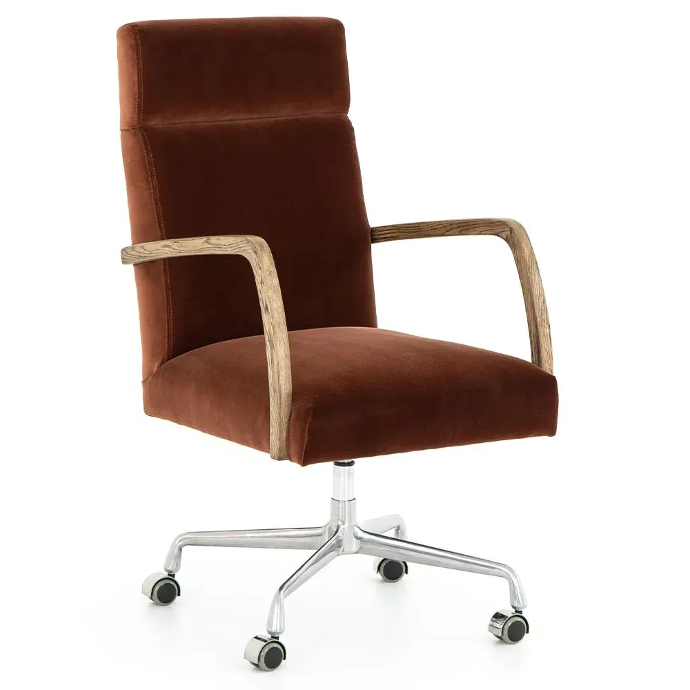 Sonn Office Chair - Auburn Brown, Velvet
