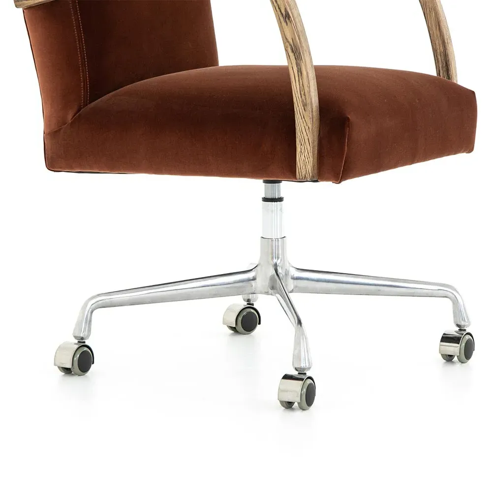 Sonn Office Chair - Auburn Brown, Velvet