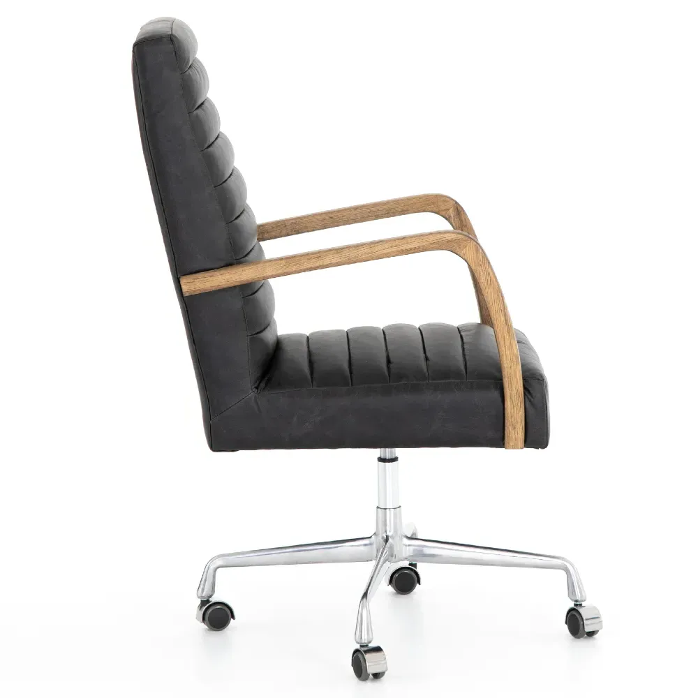 Sonn Tufted Office Chair - Black, Leather