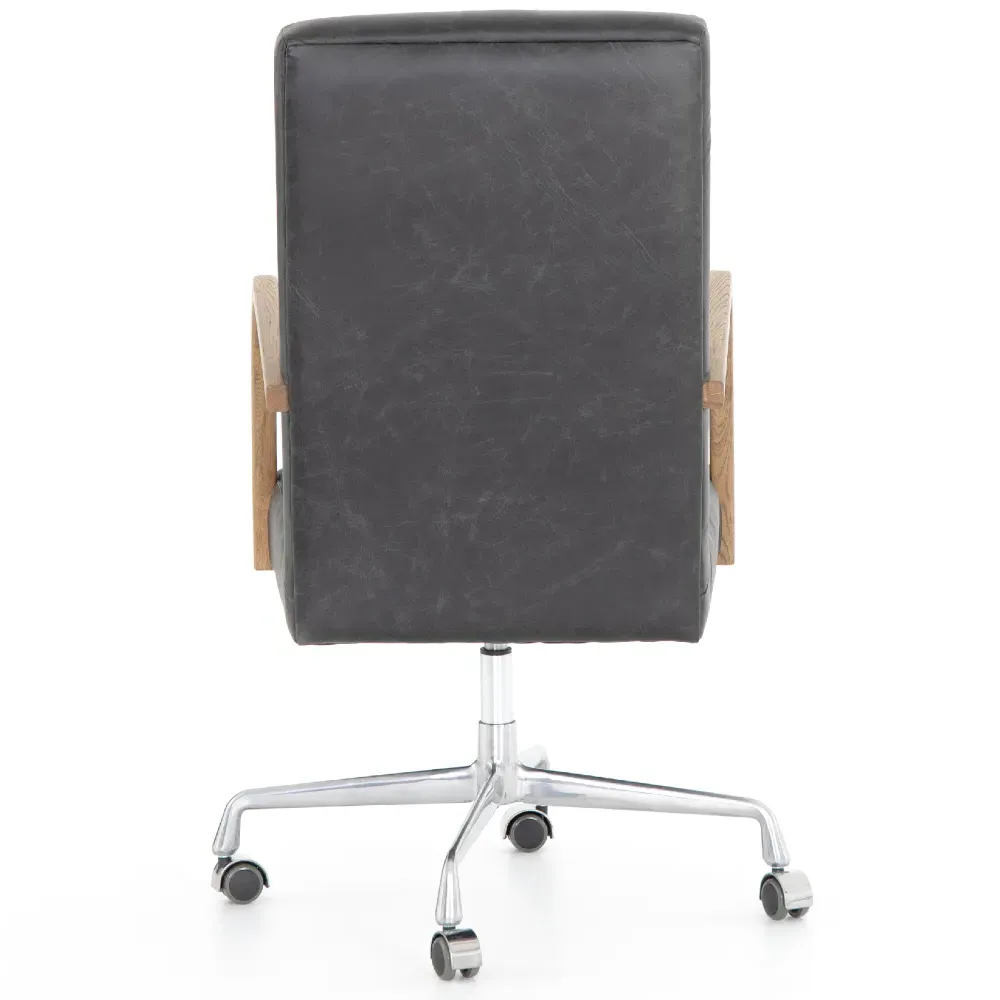 Sonn Tufted Office Chair - Black, Leather