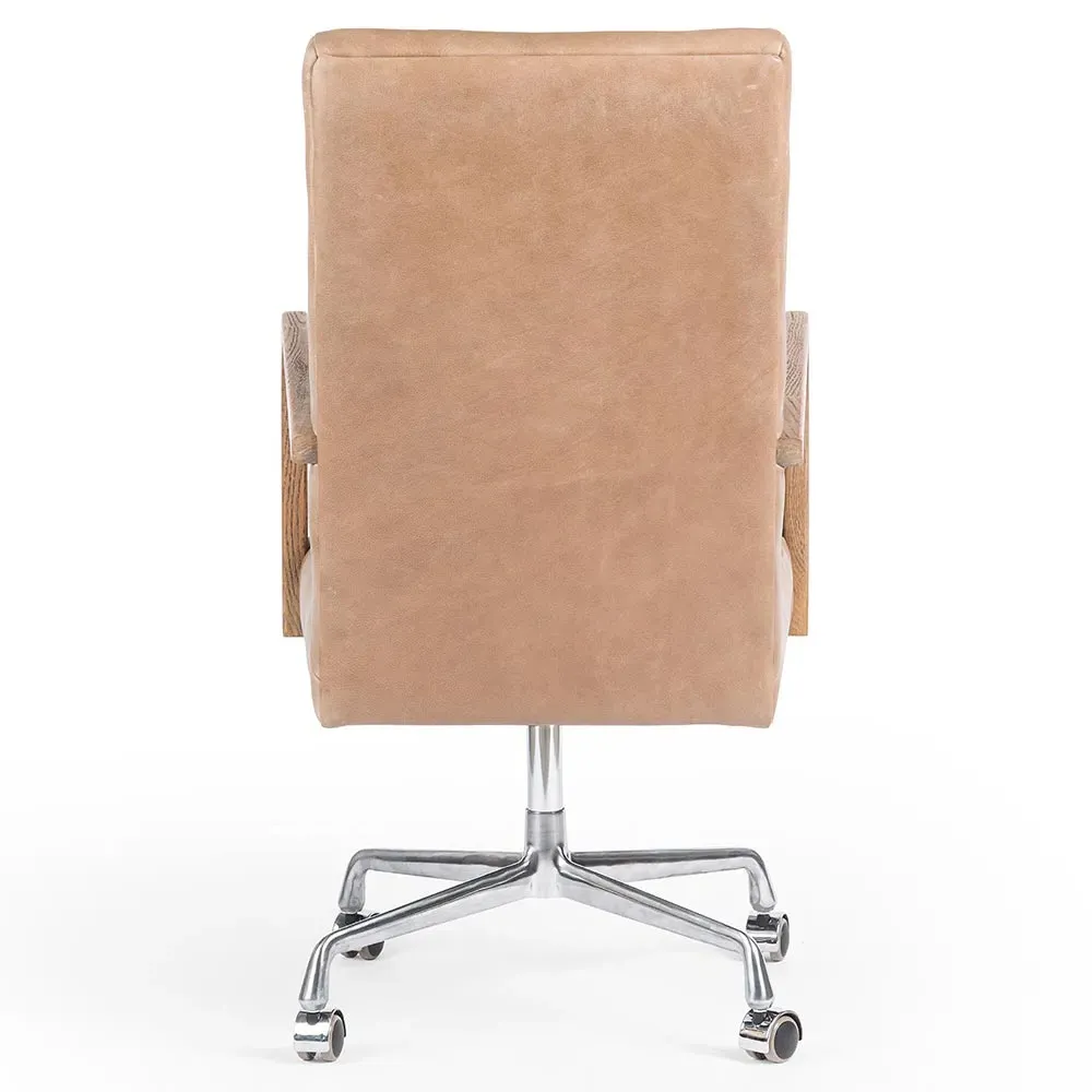 Sonn Tufted Office Chair - Brown, Leather
