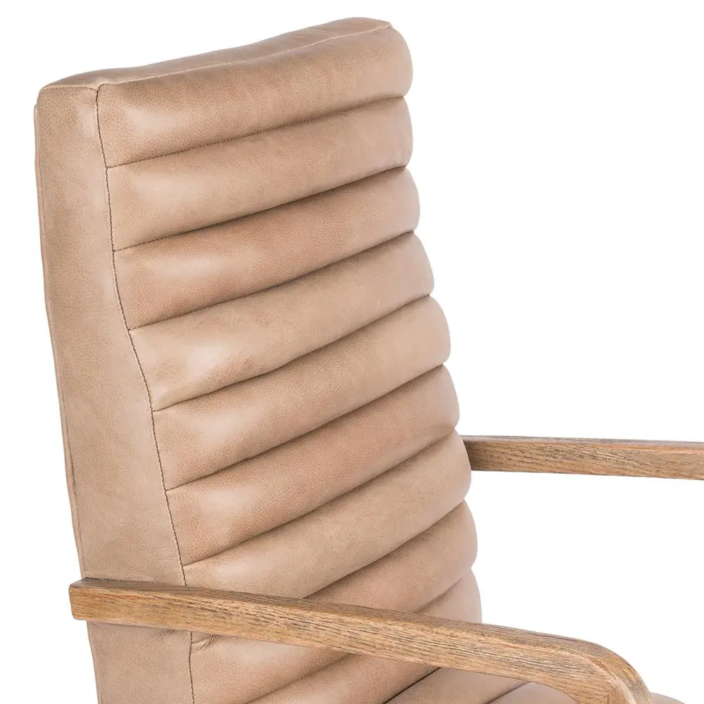Sonn Tufted Office Chair - Brown, Leather