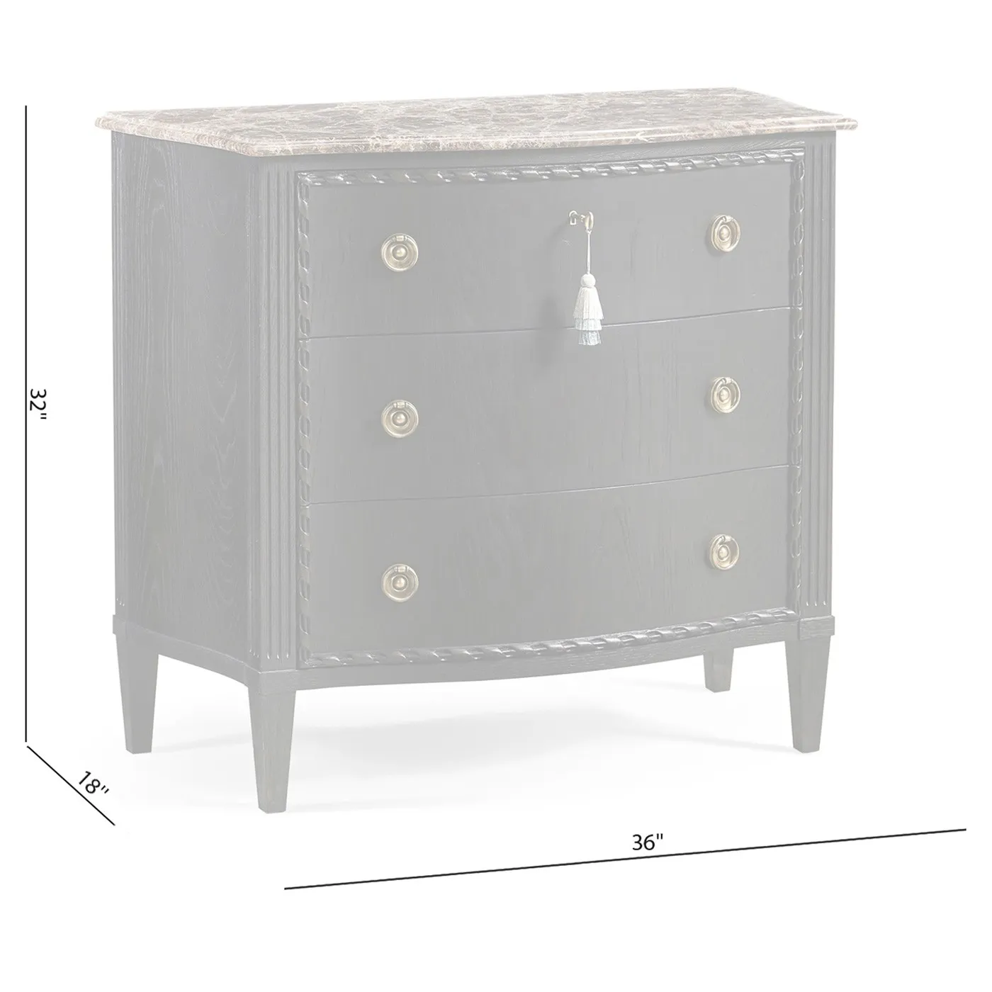 Sonny French Country Chest - Black, Oak