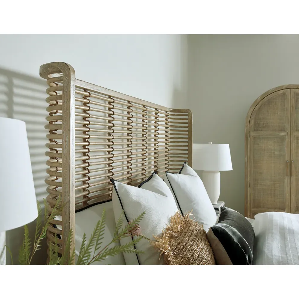 Sontee King Size Rattan Bed - Light Brown