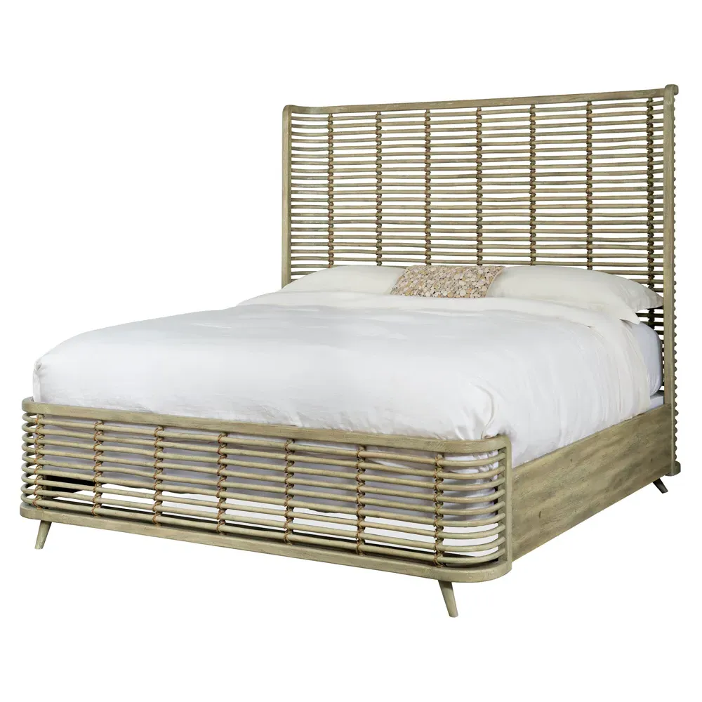 Sontee King Size Rattan Bed - Light Brown