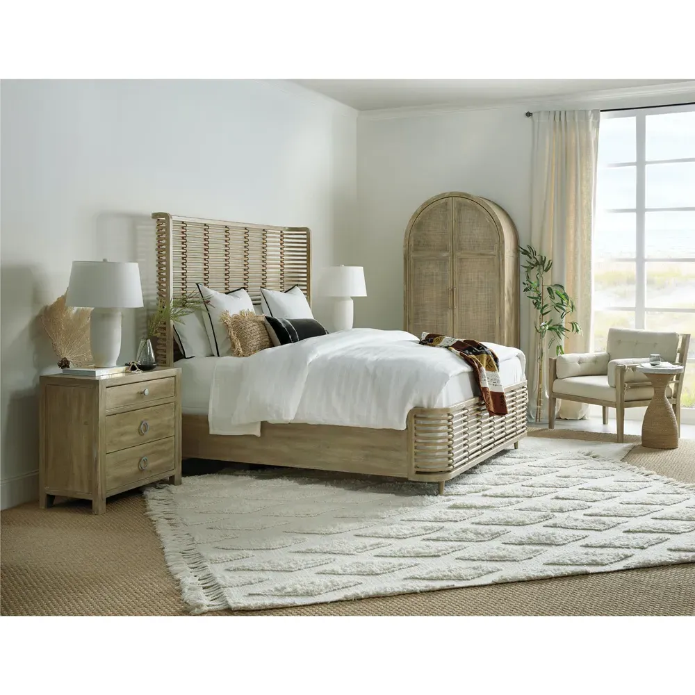 Sontee Queen Size Rattan Bed - Light Brown