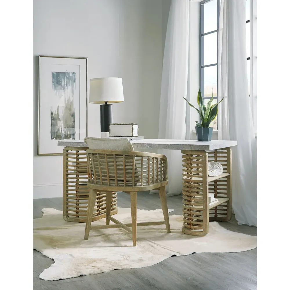 Sontee Writing Desk with Stone Top - Brown, Wood