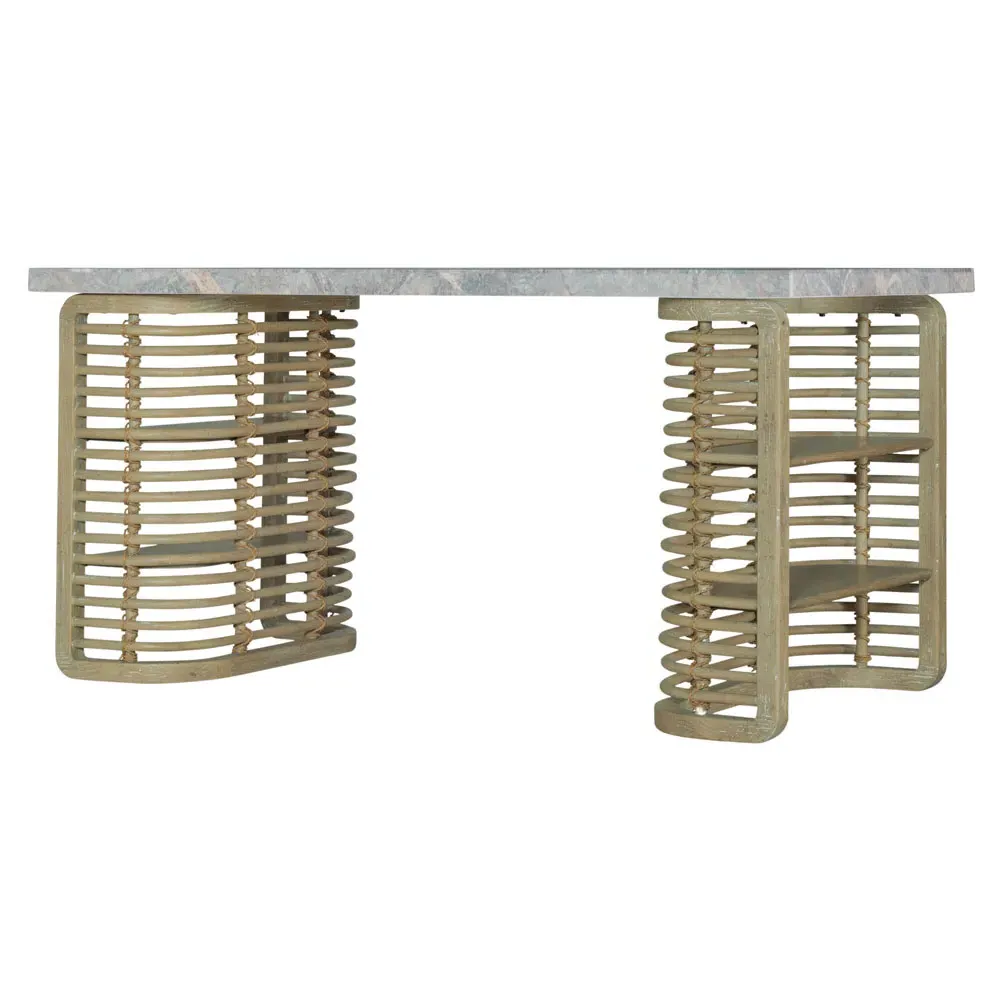 Sontee Writing Desk with Stone Top - Brown, Wood