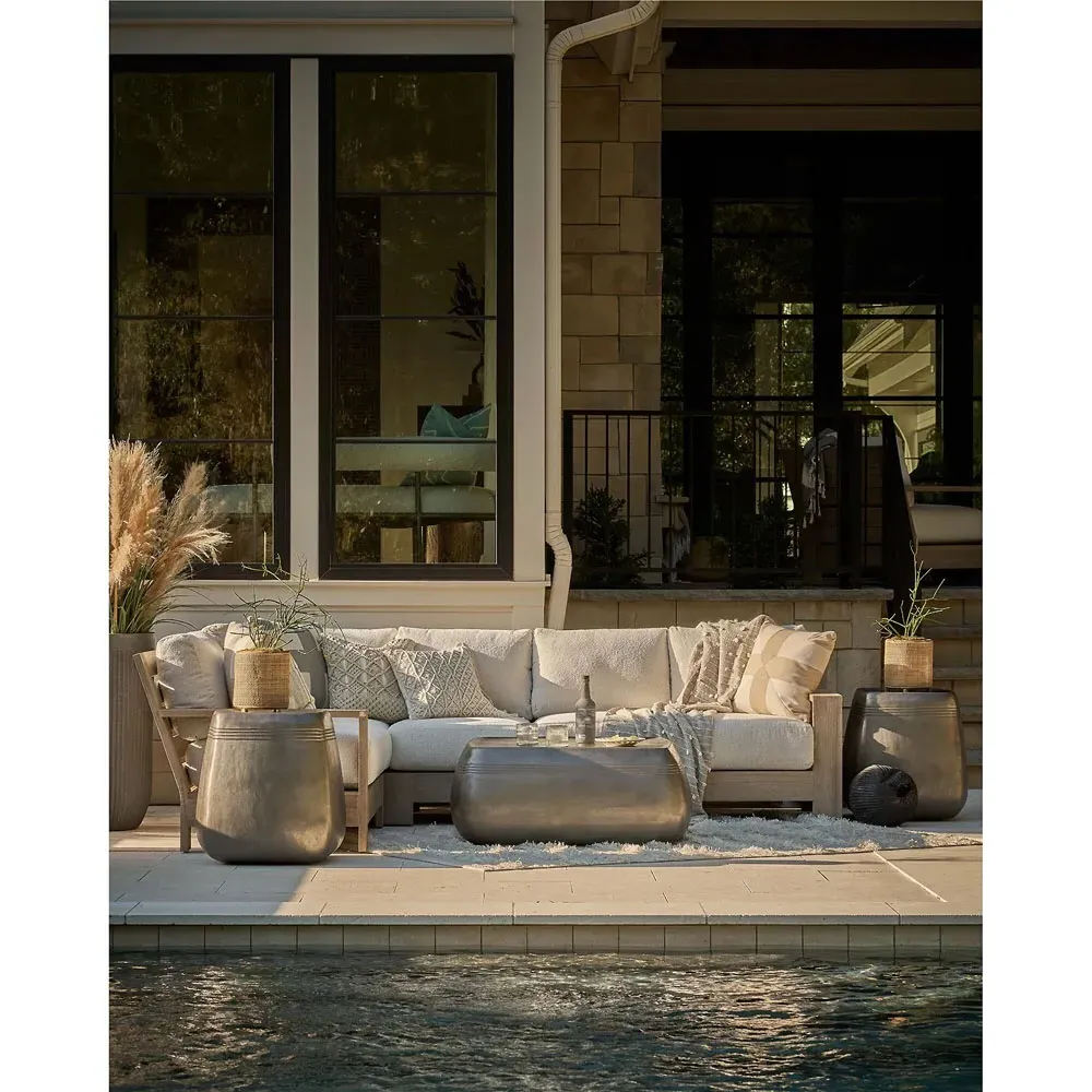 Sophia Square Outdoor Coffee Table - Grey, Aluminum