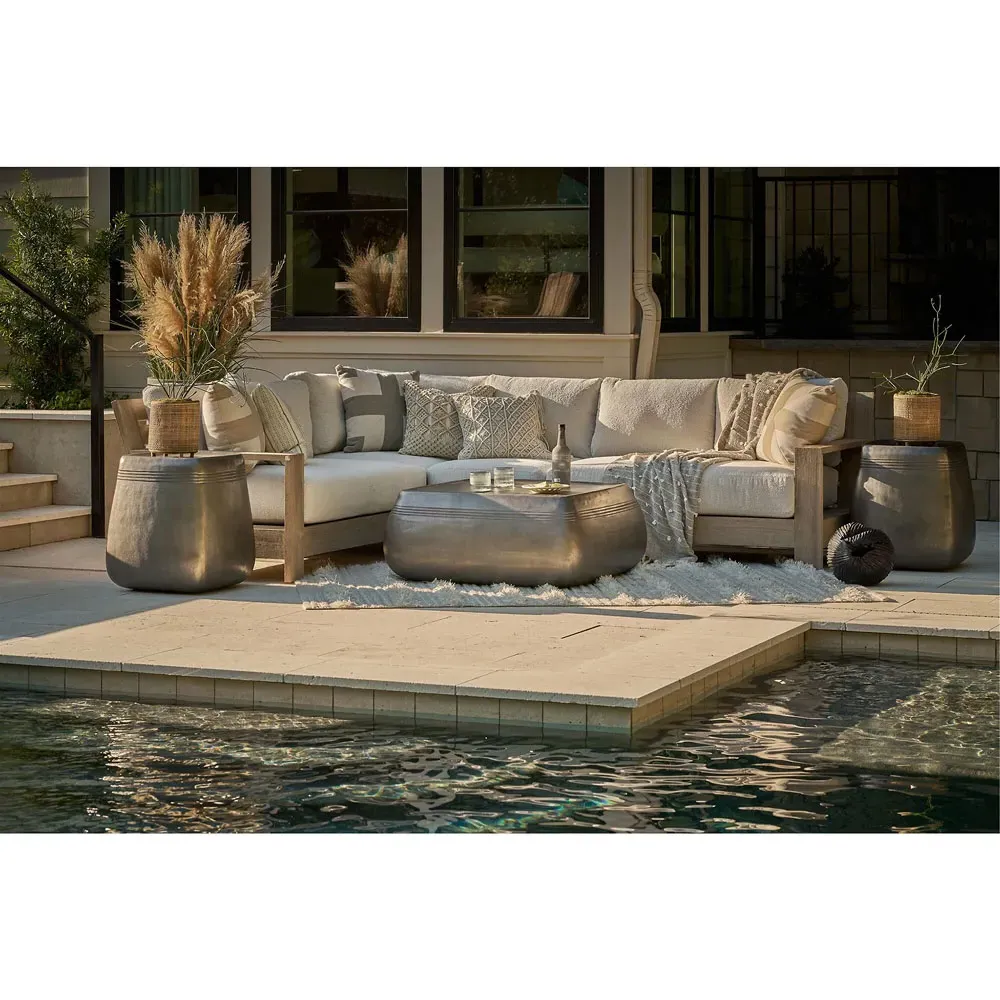 Sophia Square Outdoor Coffee Table - Grey, Aluminum