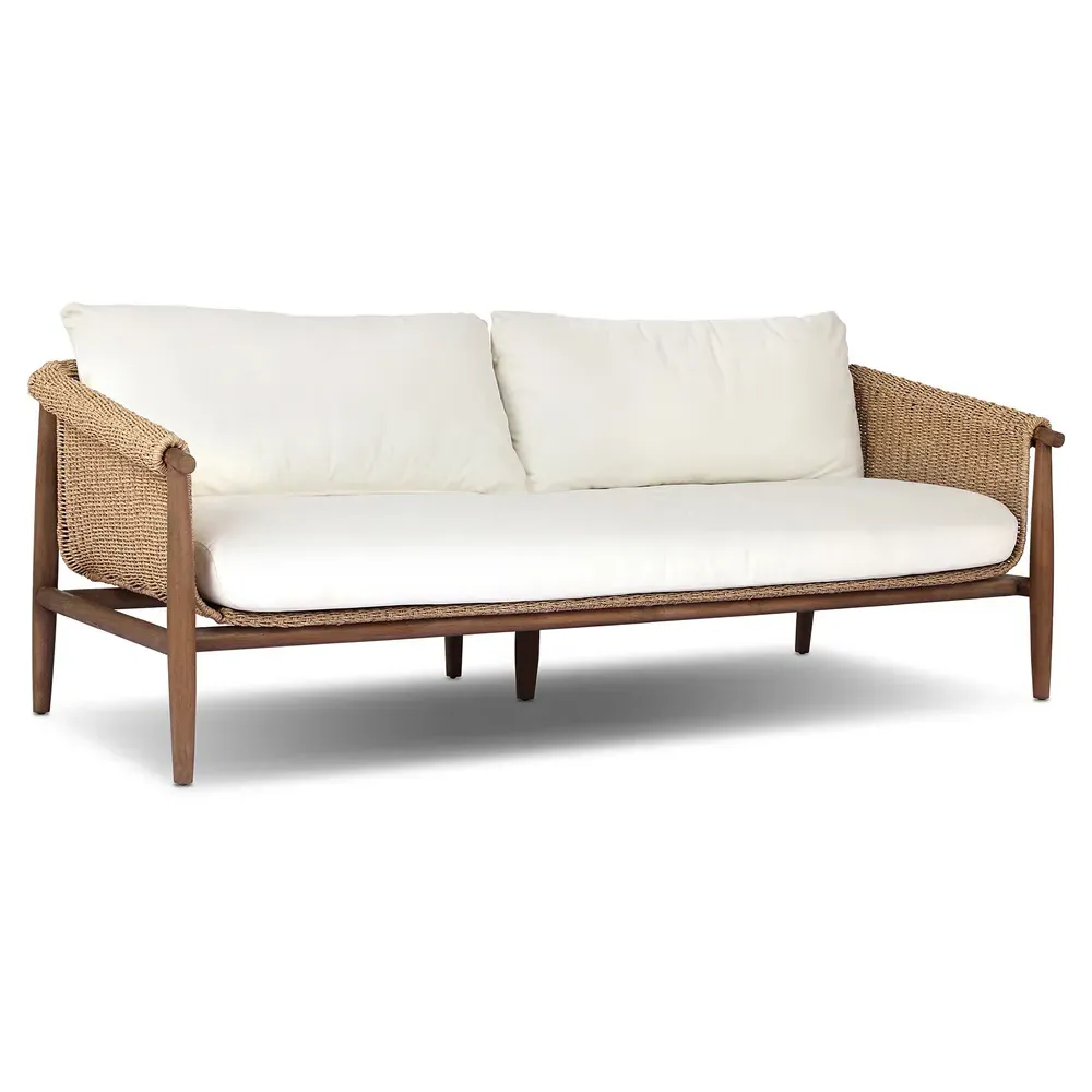 Sophie 76" Outdoor Sofa - White, Teak