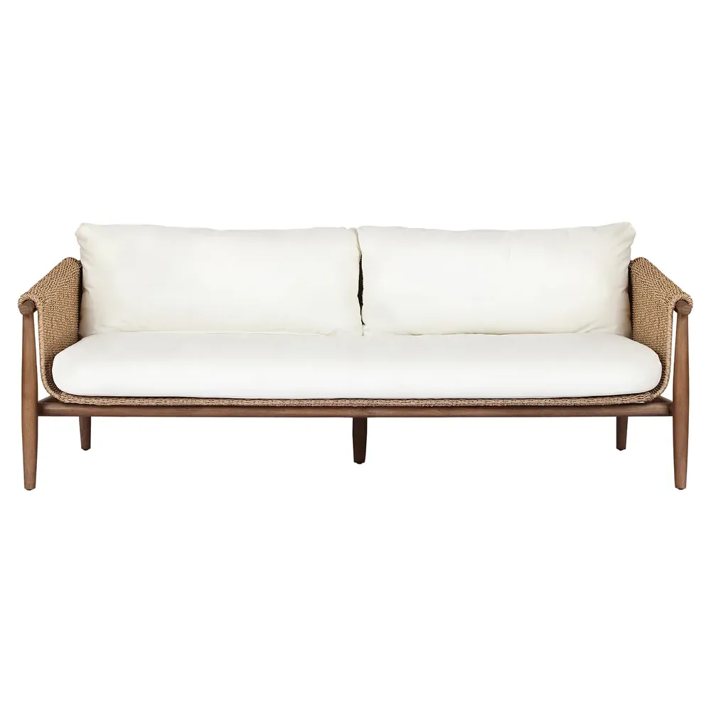 Sophie 76" Outdoor Sofa - White, Teak