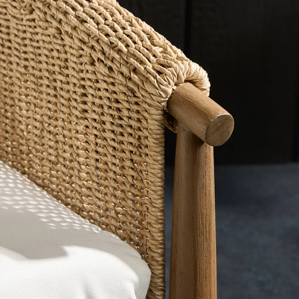 Sophie Outdoor Lounge Chair - White, Teak