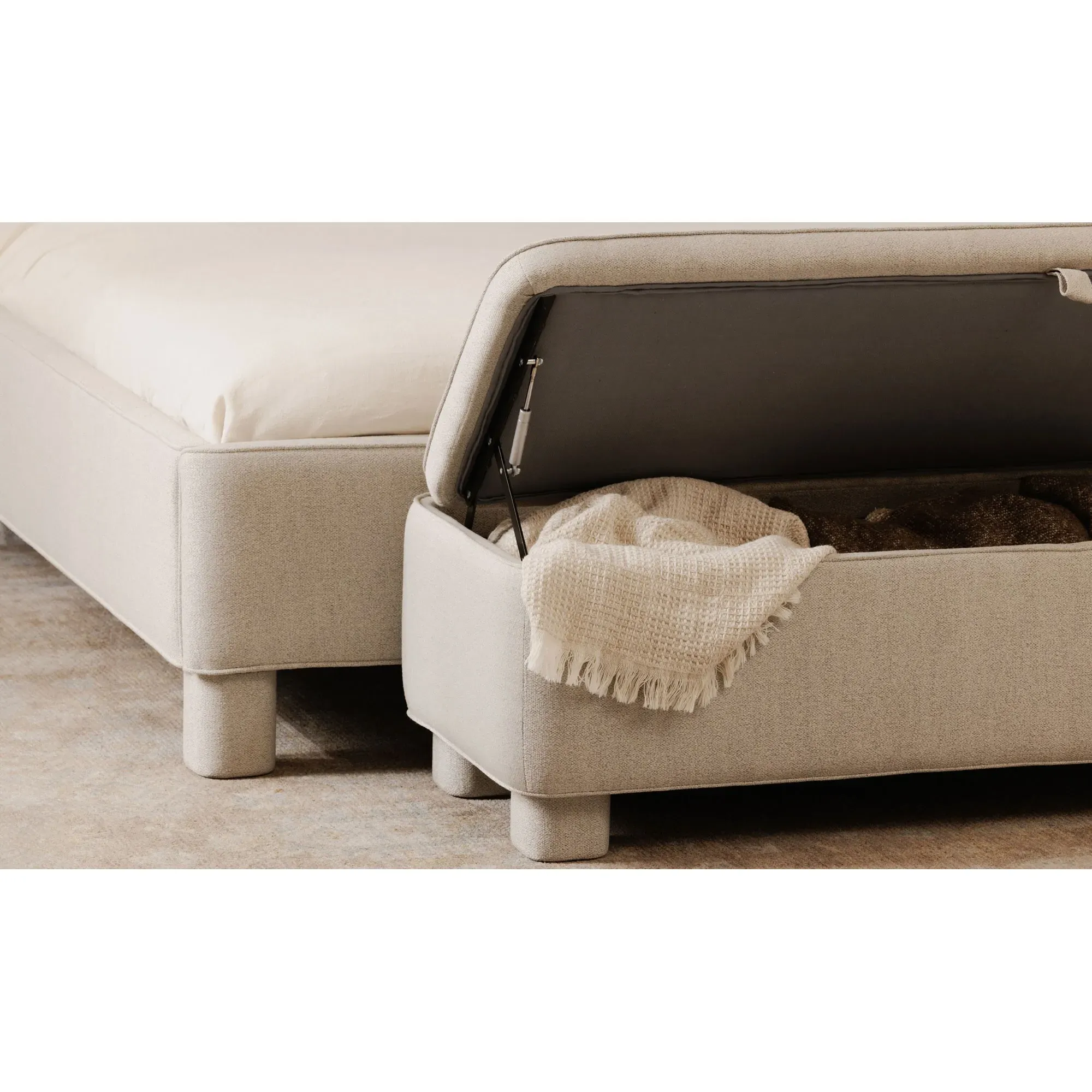 Sophie Storage Bench - Light Grey