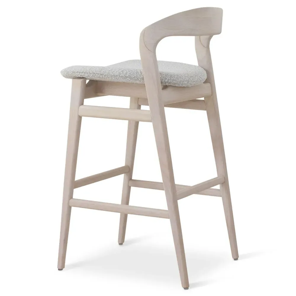 Sophie Upholstered Bar Stool - Cream, Boucle