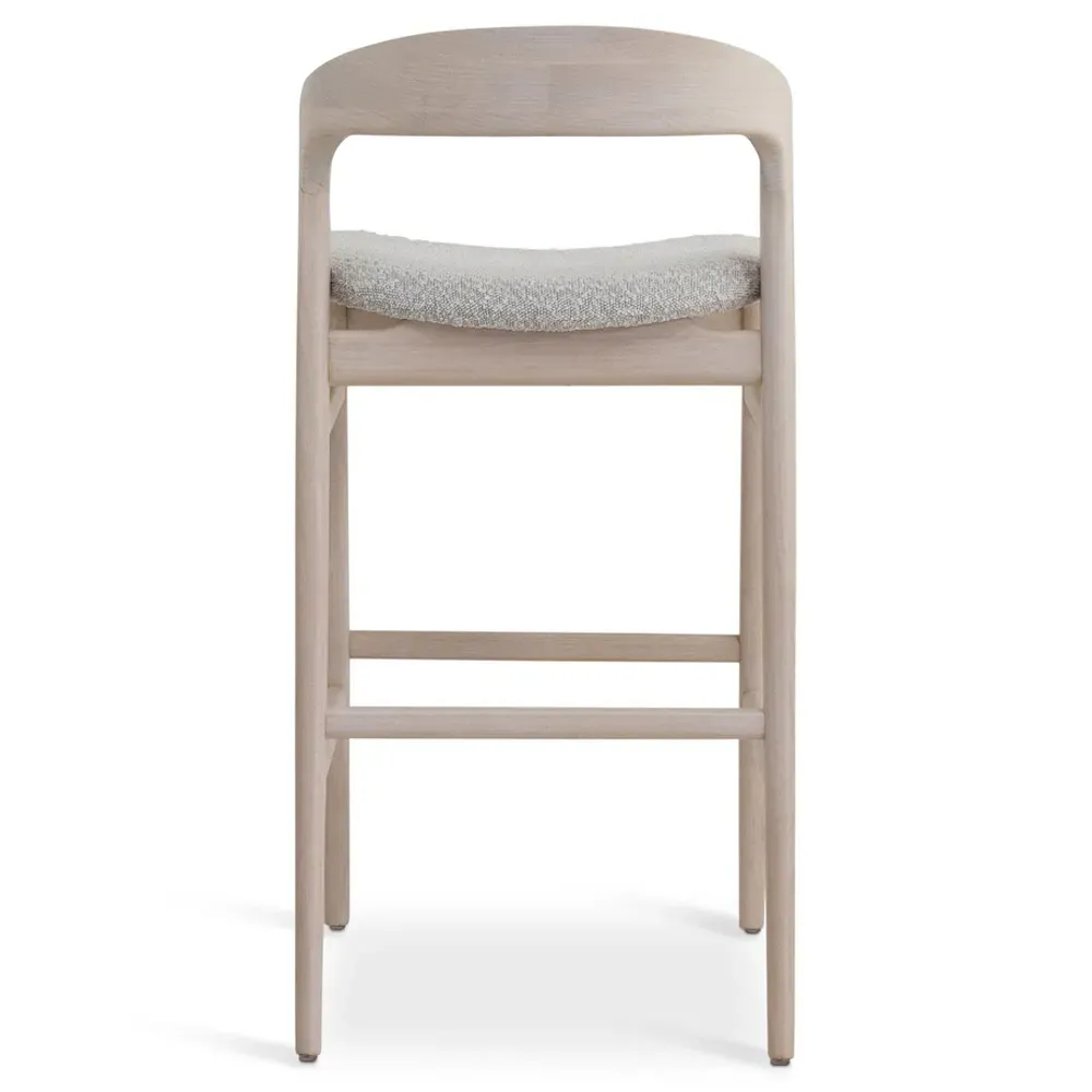 Sophie Upholstered Bar Stool - Cream, Boucle