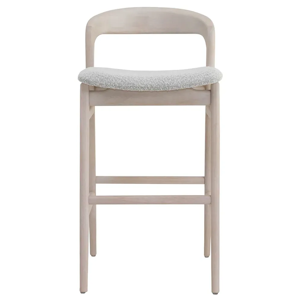 Sophie Upholstered Bar Stool - Cream, Boucle