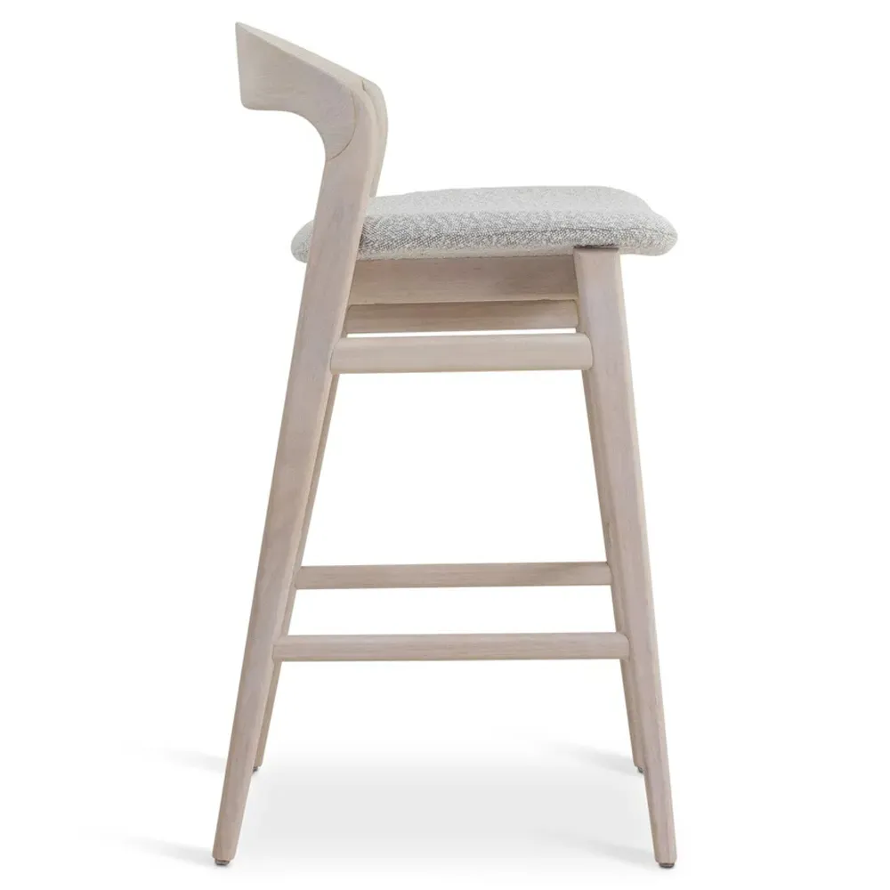 Sophie Upholstered Counter Stool - Cream, Boucle