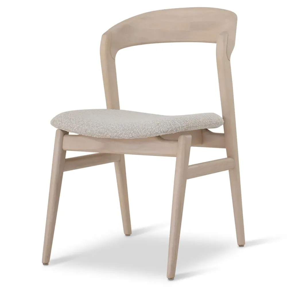 Sophie Upholstered Dining Chair - Cream, Boucle