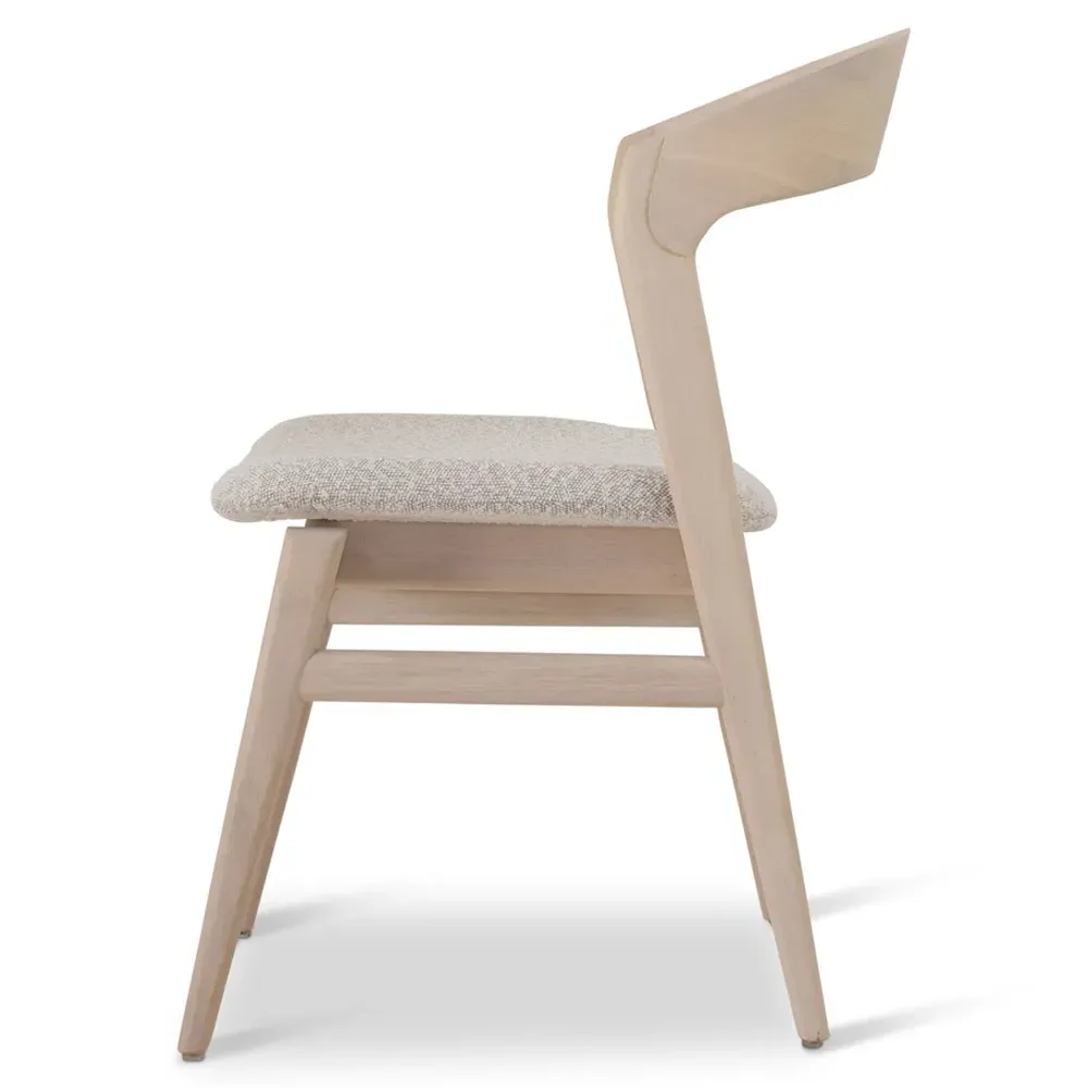 Sophie Upholstered Dining Chair - Cream, Boucle