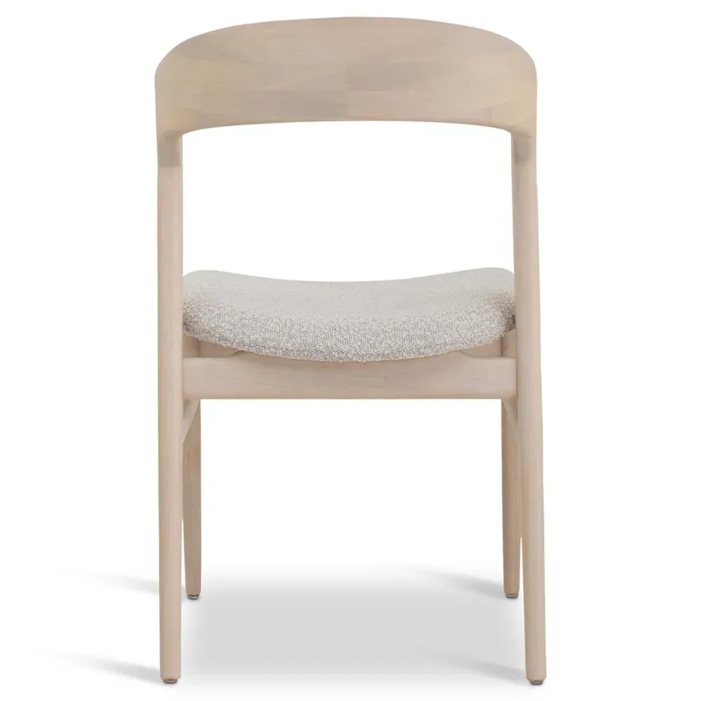 Sophie Upholstered Dining Chair - Cream, Boucle